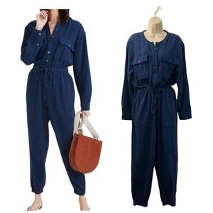 Madewell Lightspun Gauze Tapered Leg Jumpsuit Size 12